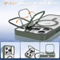 thumbnail image 2 of KOMI Magnetic Case for iPhone 13 Pro Max Case with Camera Stand [Compatible with MagSafe] [Military Drop Tested] Shockproof Slim Clear iPhone 13 Pro Max Phone Case for Women Men Dark Green, 2 of 5