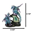 thumbnail image 2 of Dueling Dragons Family On Faux Emerald Quartz Geode LED Light Mountain Figurine, 2 of 10