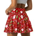 thumbnail image 4 of HELLHERO 2 Side Pockets Athletic Skorts for Yoga Golf, Santa Claus Gift Patterns Polyester Spandex High Waisted Tennis Skirt with Pockets, 4 of 10