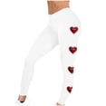 thumbnail image 4 of lcziwo Women's Valentine Day Leggings Novelty Letter Graphic Print Tight Yoga Pants Casual Elastic High Waisted Tummy Control Sport Leggings White M, Dollar Sales, 4 of 7