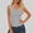 Gray, variant on Women's Tank Tops, Summer Knitted Slim Fit V Neck Sleeveless T-shirts Khaki Size M