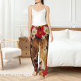 thumbnail image 4 of Fotbe White And Red Daisy Cow Pantalones de Pijama para Mujer, Pantalones de Dormir, Pantalones Pj con Cordón y Bolsillos-Large, 4 of 6