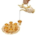 thumbnail image 3 of Vintage Metal Tea Set Coffee Set with Teapot, 6 Cups and Serving Tray Gold, 3 of 9