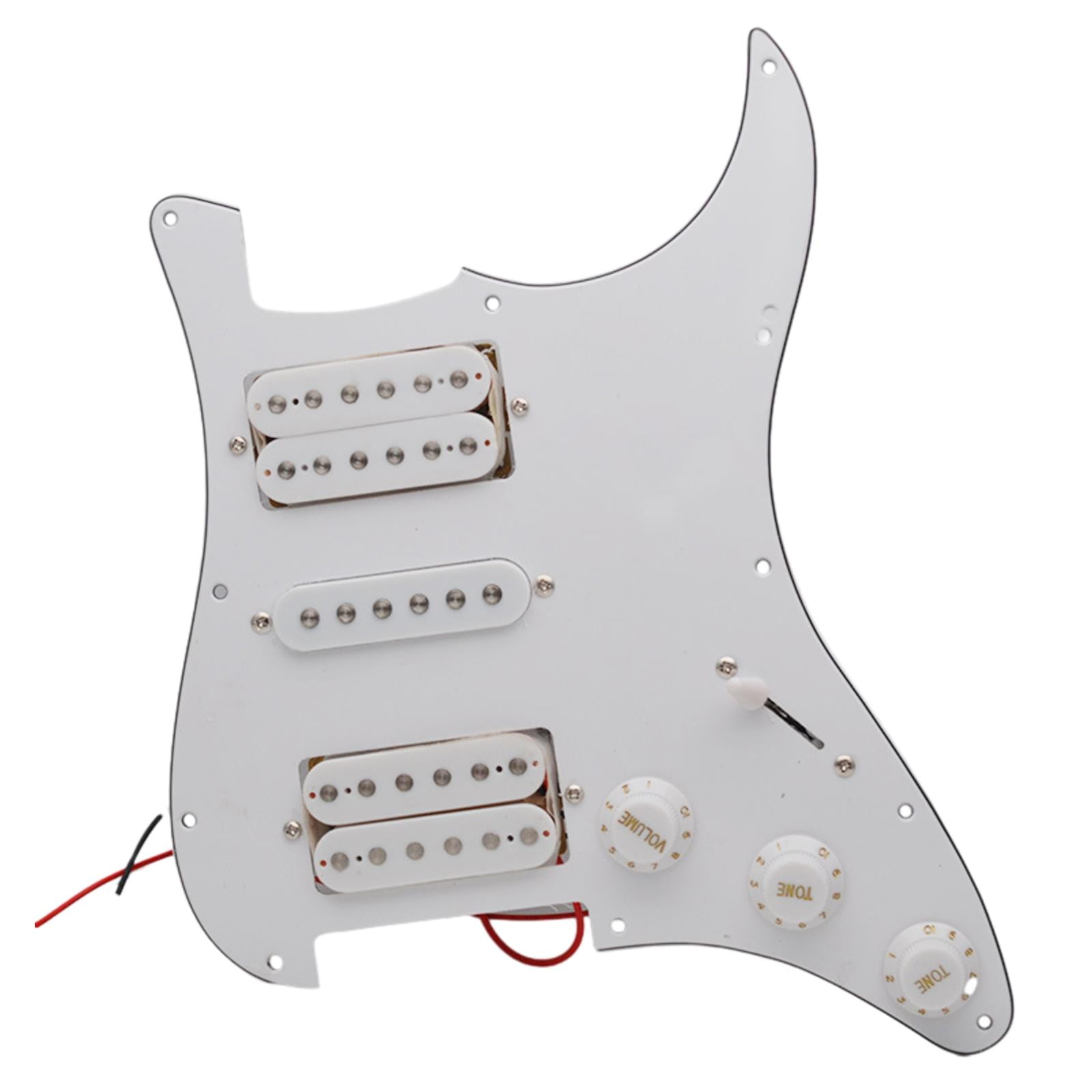 LeeQinersw Guitar Pickguard 11 Hole Modern Metal Professional Multifunction Prewired Loaded HSH white