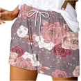 thumbnail image 1 of Mujeres Pantalones Cortos con Bolsillos Impresos Detalle Vendaje, Casual Y Suelto Ajuste Pantalones Cortos de las Mujeres para el Verano, 1 of 3