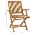 thumbnail image 2 of vidaXL Folding Patio Chairs with Cushions 4 pcs Solid Teak Wood, 2 of 12