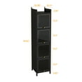 thumbnail image 4 of Display Cabinet with Glass Doors, Storage Cabinet with 4 Shelves, Iron Bookshelf with Glass Front, for Home, Office, Pantry, Study Room, Cabinet&Bookcase for Collectibles, Toys, Books, Black, 4 of 8