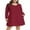 WineRed, variant on Plus Size Dresses 3X for Women, VEPKUL Crew Neck T Shirt Dress Long Sleeve Casual Loose Swing Fall Dress Tie Dye with Pockets