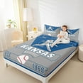 thumbnail image 4 of jejeloiu Baseball City Twin Sheet Sets,Kansas Twin Fitted Sheet,Gray Blue Flat Sheet For Child,Luxury Bedroom Decor,3pcs, 4 of 6