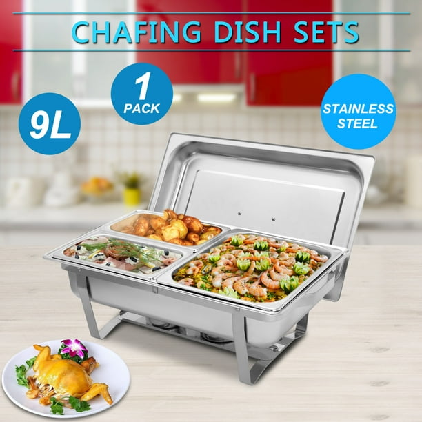 ZOKOP Electric Buffet Server + Warming Tray w/Adjustable Temperature & 3 Chafing Dishes, Hot