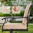 thumbnail image 5 of 4 Pieces Patio Swivel Chair, All-Weather Swivel Rocker Chair with Armrests & Cushion, Heavy Duty Outdoor Dining Chairs, Wrought Iron Outdoor Chairs for Garden, Balcony, Deck (4 Pieces), 5 of 8