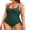 Green, variant on Sexy V Neck One Piece Monkini Swimsuit for Womens Side Drawstring Bath Suit