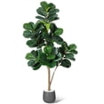 thumbnail image 1 of Yeshouse Árbol de hoja de violín artificial, Ficus Lyrata de imitación de 152 cm con 77 hojas realistas, planta de interior realista para el hogar, la sala de estar o la oficina, 1 of 7