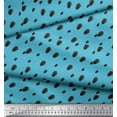 thumbnail image 3 of Soimoi Blue Cotton Voile Fabric Brush Stroke & Dots Abstract Decor Fabric Printed Yard 42 Inch Wide, 3 of 3
