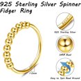 thumbnail image 2 of HSHDLDF 925 Sterling Silver Anxiety Spinning Rings with Bead Band Ring Fidget Rings for Anxiety Anti-Stress Rotate Ring Thin Stackable Rings for Women, 2 of 6