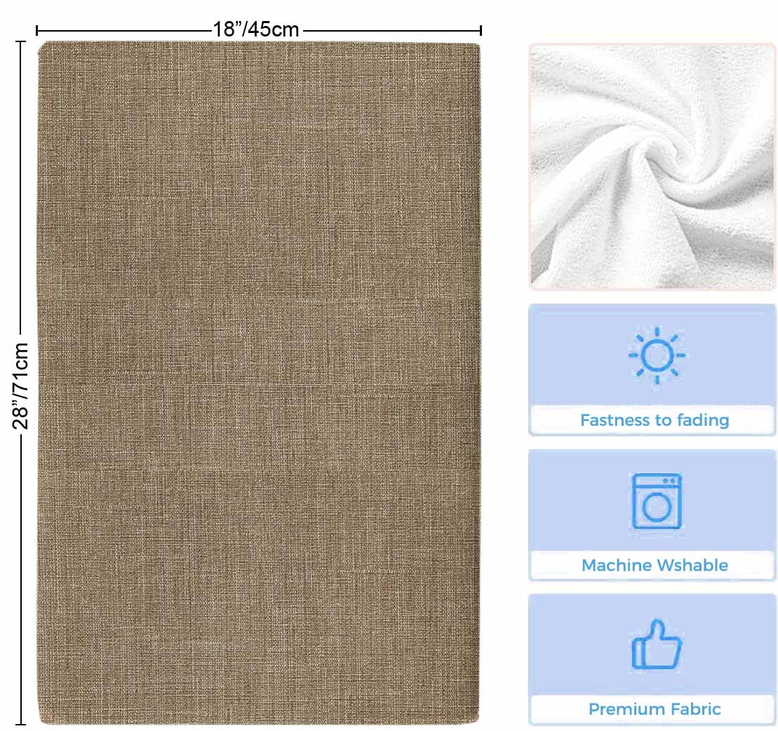 Brown Kitchen Towels Set of 4, Farmhouse Burlap Solid Beige Color Modern Linen Texture Soft Microfiber Dish Towels, Absorbent Washable Dishcloths for Kitchen Cleaning, Drying Dishes, 18x28 Inches