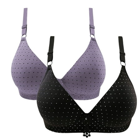 Tnhcen Womens Bras 2pcs Woman s Embroidered Glossy Comfortable Breathable Bra Underwear No Rims Shapewear Underwear Christmas Gifts Cute Lingerie