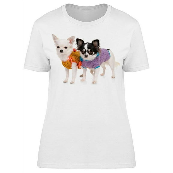 Two Dressed Chihuahuas T-Shirt Women -Image by Shutterstock, Female Large