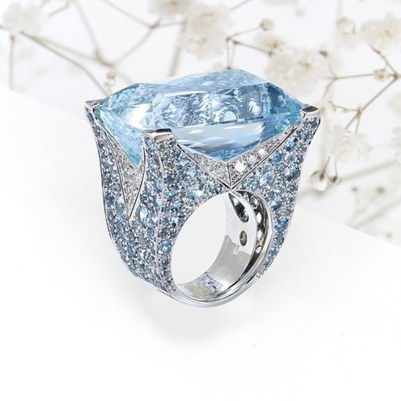 SmartBy Sparkling Women Cubic Zirconia Ring Bride Wedding Engagement Party Jewelry Gift