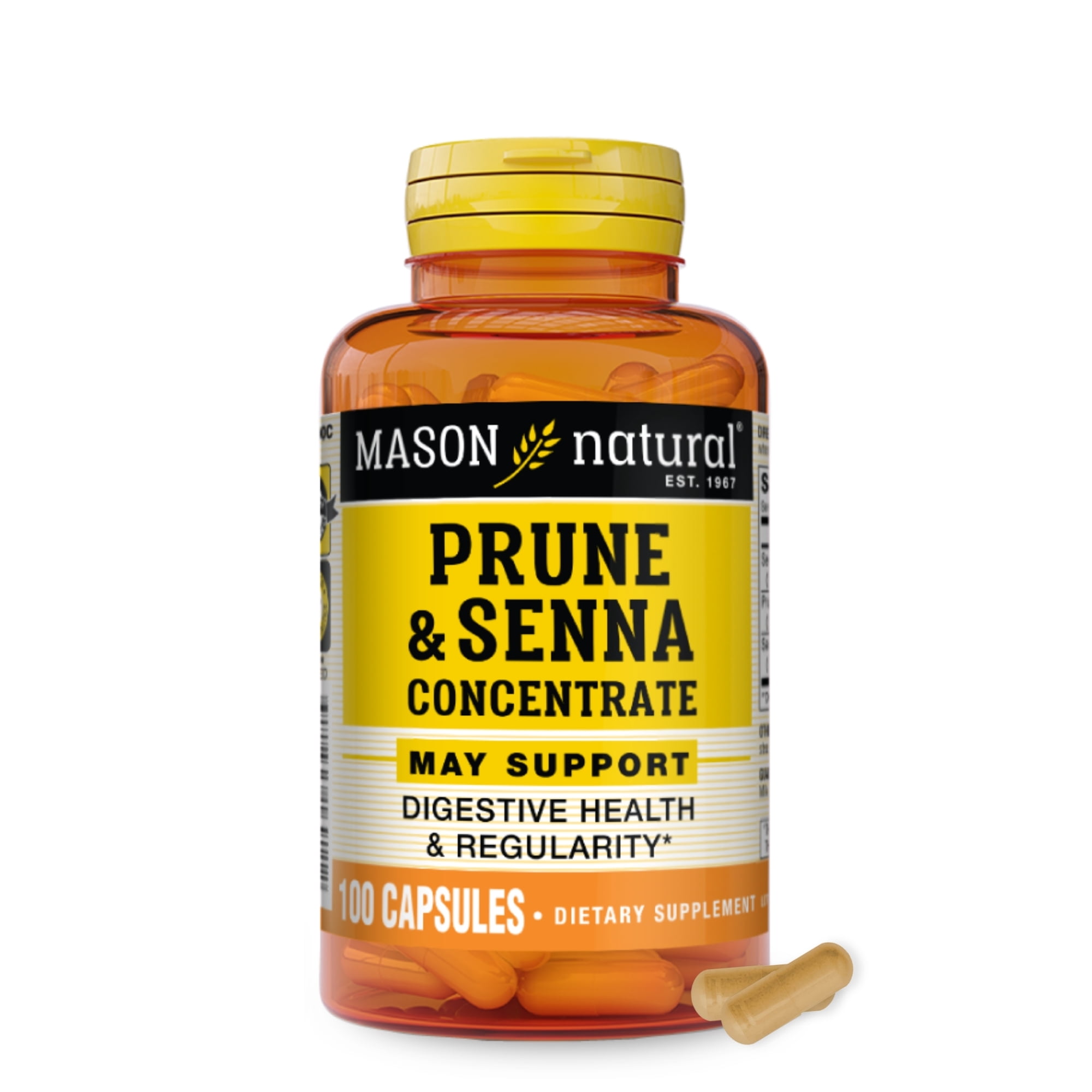Mason Natural Prune Senna Concentrate - Natural Laxative, 100 Capsules