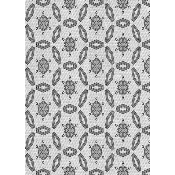 Ahgly Company Indoor Rectangle Patterned Gray Area Rugs, 7' x 9'