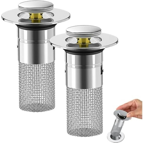 Cumulativie/Planvisi/Fullofcarts Sink Stopper, Conceptan Drain Stoppers, Fullofcarts Sink Stopper, Pop up Sinks Drain Filter with Removable (2Pcs)