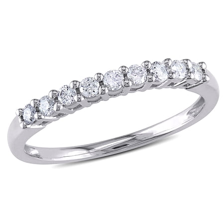 Miabella Women's 1/4 Carat T.W. Diamond Semi-Eternity Band in 10kt White Gold