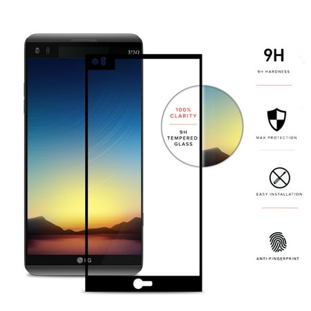 Zizo Full Glass Compatible with LG V20 Tempered Glass Screen Protector [Anti-Scratch] 9H Hardness (Best Lg V20 Screen Protector)