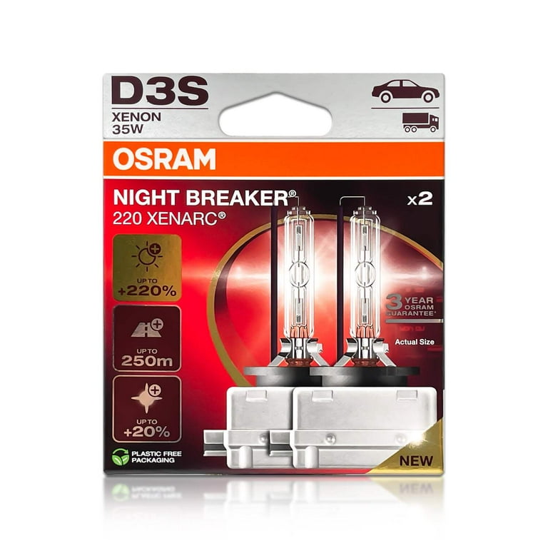 D3S: Osram 66340XN2 Night Breaker 220 HID Xenon Bulbs | Pack of 2