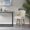 Sand + Polyester+2, variant on DIANJIE 360 Degree Swivel Counter Stool Medium Back Solid Wood Legs Polyester Linen Upholstery Metal Footrest For Kitchen Island Bar