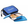 thumbnail image 1 of Stainless Steel Compact Small Steel Lunch Box With Bag - Blue, 150ml+550ml | Two Compartments With Airtight Lid - Leak Resistant, Microwave Safe, 1 of 4