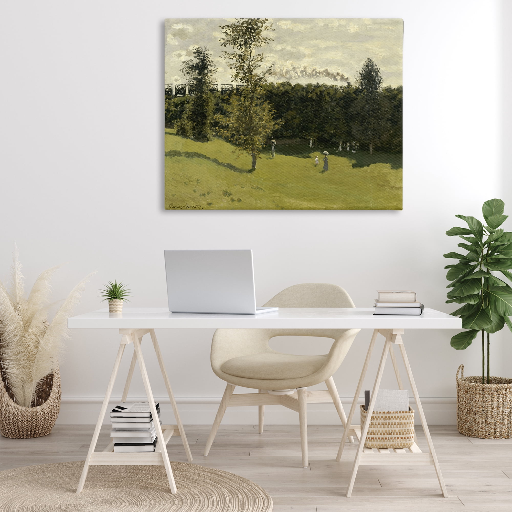Stupell Industries Classic Train in Countryside Landscape & Nature Painting Wrapped Canvas Art Print Wall Art, 48 x 36