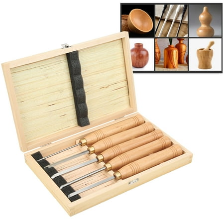 

Zerone Wood Turning Tool 5Pcs Wood Lathe Tool Set High Speed Steel Wooden Handles Mini Turning Cutter Boxed Wood Turning Tool Wood Lathe Tool
