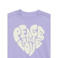 thumbnail image 3 of Wonder Nation Girls Crew Graphic Fleece Sweatshirt, Sizes 4-18 & Plus, 3 of 3