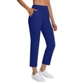 thumbnail image 4 of Kvture Women's Golf Pants with Pocket 7/8 High Waisted Stretch Ankle Pants Business Travel Athletic Work Blue Pant M, 4 of 9
