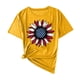 thumbnail image 1 of Camisas de Manga Corta para las Mujeres Moda Casual Impresión Cuello Redondo Suéter Tee Blusas, 1 of 4