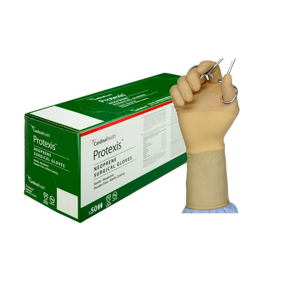 Protexis (formerly Duraprene Plus ) Polychloroprene Surgical Glove Standard Cuff Length SIZE 6.5 50 per Box
