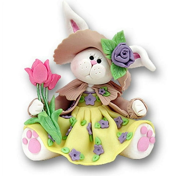 Belly Bunny Girl w/Tulips Easter Figurine