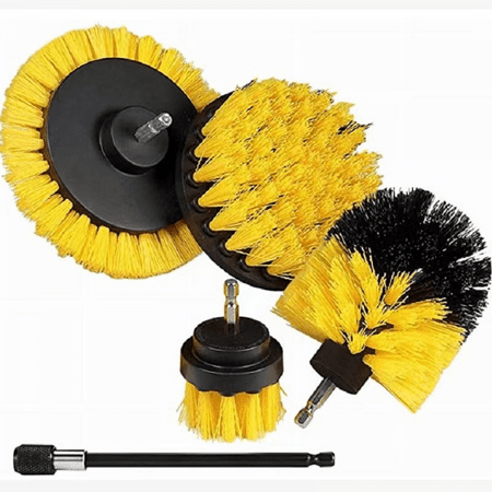 

JUSTUP Drill Brush Attachment Set 4pcs 1/4in Power Scrubber Brush with 1pcs Extend Long Attachment Drill Scrub Brush for Cleaning Showers