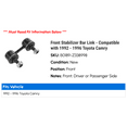thumbnail image 2 of Front Stabilizer Bar Link - Compatible with 1992 - 1996 Toyota Camry 1993 1994 1995, 2 of 2