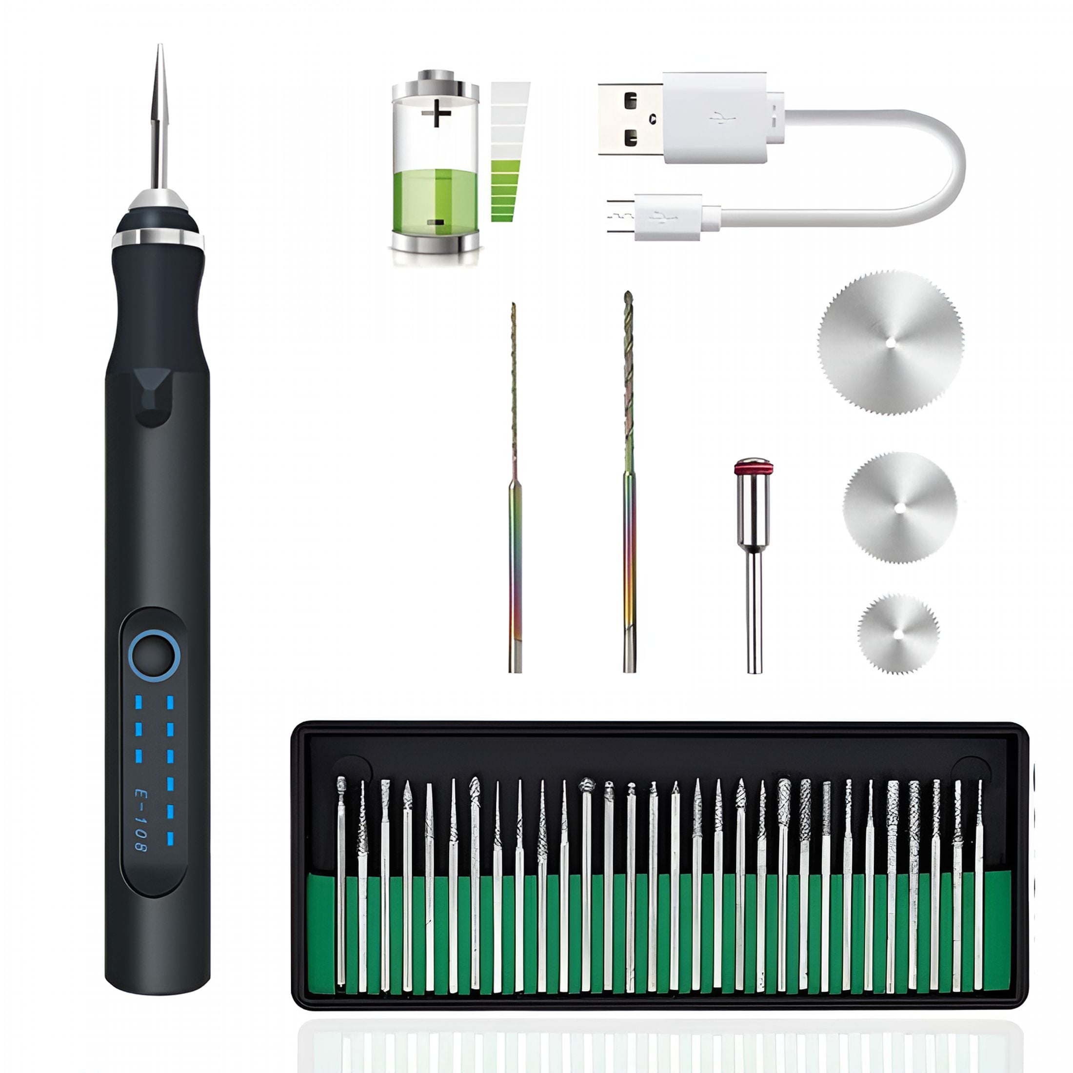 ZEPARO Cordless Electric Engraving Pen, Engraving Tool, USB Rechargeable Engraving Pen Etching Tool Etcher Kit Set, Engraving Pen for Metal, Wood, Glass and Plastic