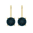 thumbnail image 3 of Clara Pucci 3Ct Natural London Blue Topaz Round Cut VVS1 Lever Back Drop Dangle 14k Solid hypoallergenic Gold Designer Earrings For December, 3 of 7