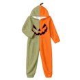 thumbnail image 6 of LILIYA Halloween Jumpsuit, Unisex Hooded Onesie, Color Block Plush Sleepwear with Deep Pockets, Relaxed Fit 1-Piece Bodysuit, Cozy Holiday Loungewear for Couples, 6 of 6