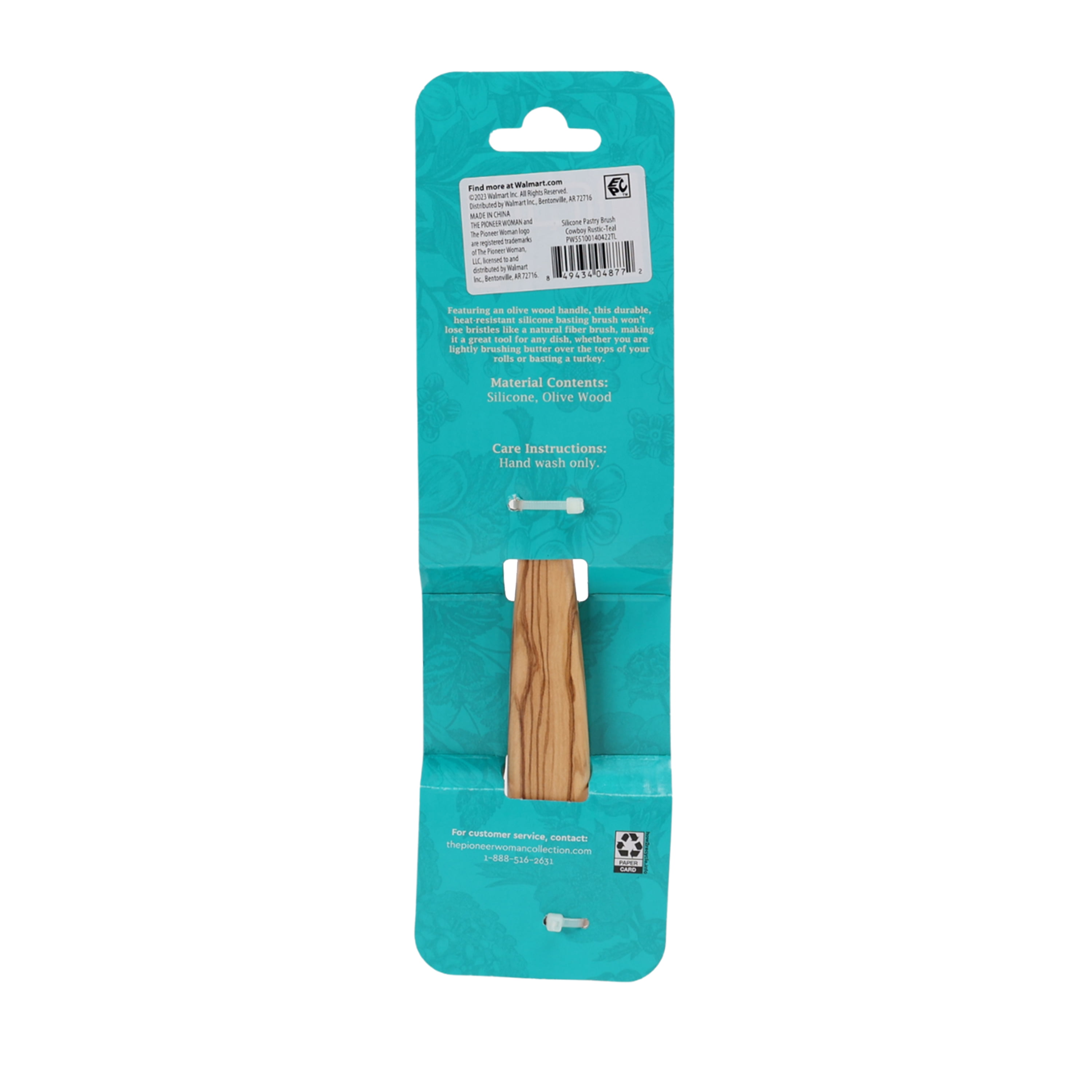 The Pioneer Woman Olive Wood 8.50 in Heat-Resistant Basting Brush
