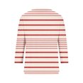thumbnail image 4 of TKLPEHG 3/4 Length Sleeve Womens Tops Lightweight Loose Going Out Tops Button V Neck Tshirt 3/4 Sleeve T Shirts Summer Striped Print Graphic Tee Casual Blouse(Red,L), 4 of 5
