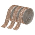 thumbnail image 1 of Unique Bargains 3Roll 1 Yard 8mm Self Adhesive Crystal Rhinestone Ribbon for Crafts Project, Champagne, 1 of 5