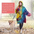 thumbnail image 4 of Colorful Abstract Pattern Wearable Oversized Blanket,Wearable Blanket Hoodie for Adults,Cozy Hooded Blankets with Super Pockets,Super Warm Fuzzy Pullover for Women & Men, 4 of 6