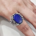 thumbnail image 4 of Lapis Lazuli Mans Ring, Natural Afghani Lapis Lazuli, Silver Jewelry, 925 Silver Ring, Birthday Gift, Heavy Mens Ring, Arabic Design, Ottoman Style Ring, Christmas, Turkey Mens Signet Ring, 4 of 7