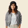 thumbnail image 3 of Dalix Flamingo Embroidered Fleece Cropped Zip Hoodie Cold Fall Winter Womens in Athletic Heather XL X-Large, 3 of 5