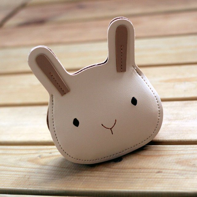 Bolso de hombro de cuero PU de Animal de dibujos animados para niños, lindo oso cruzado, bolso de mensajero para niños, conejito suave, niño, niña, monederoRound Beige Rabbit Fivean unisex